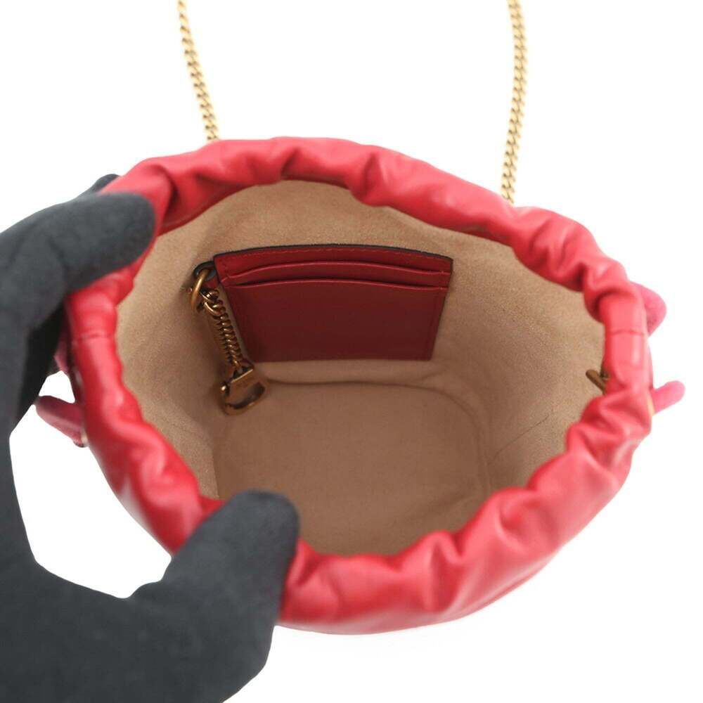 GUCCI Red GG Marmont Shoulder Bag - Picture 5 of 16